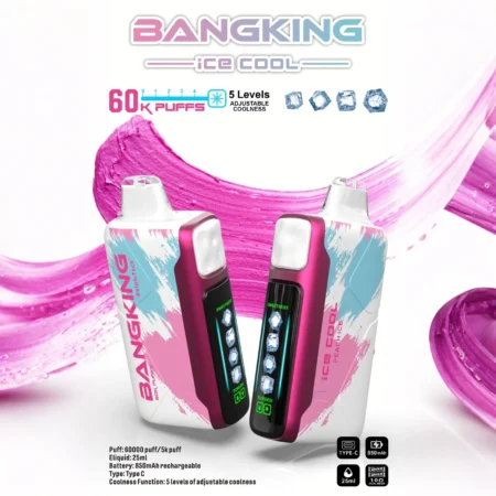 Bang King 60000 拋棄式電子煙|LED 螢幕顯示 × 五檔冰度調節|超長續航大容量・多款口味 Bang King 60000 拋棄式電子煙|LED 螢幕顯示 × 五檔冰度調節|超長續航大容量・多款口味