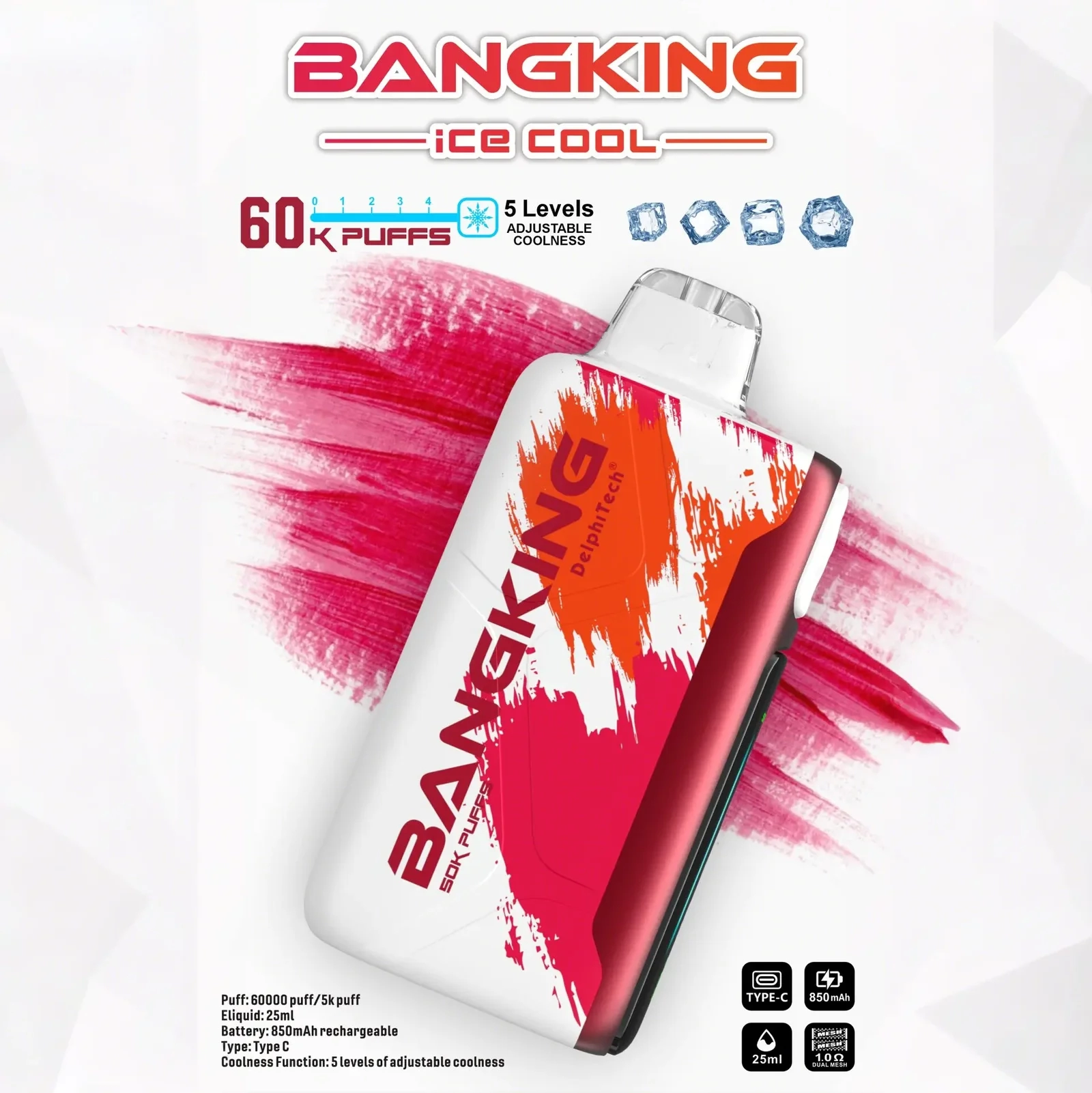 Bang King 60000 拋棄式電子煙|LED 螢幕顯示 × 五檔冰度調節|超長續航大容量・多款口味 Bang King 60000 拋棄式電子煙|LED 螢幕顯示 × 五檔冰度調節|超長續航大容量・多款口味:圖片 13