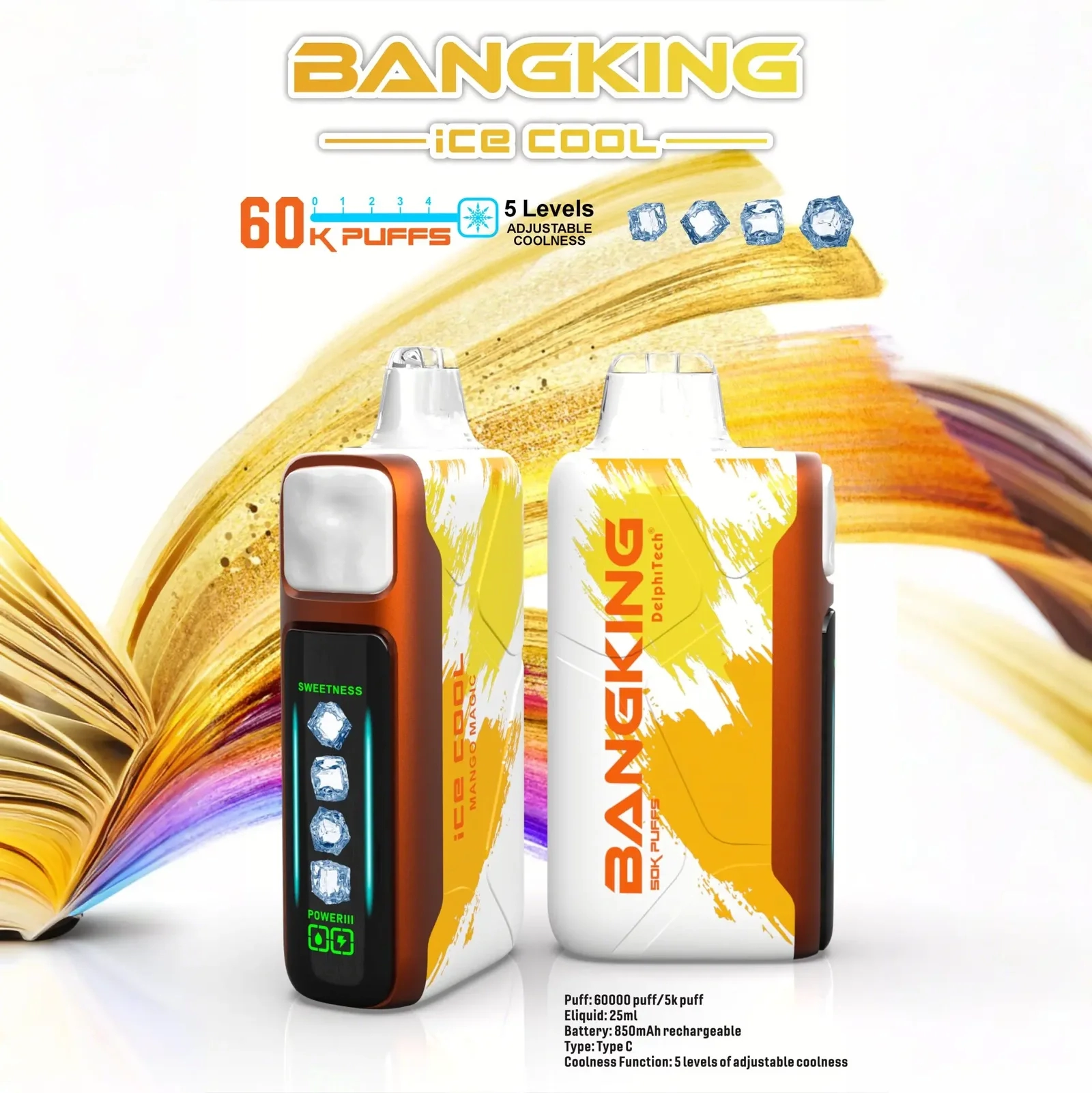 Bang King 60000 拋棄式電子煙|LED 螢幕顯示 × 五檔冰度調節|超長續航大容量・多款口味 Bang King 60000 拋棄式電子煙|LED 螢幕顯示 × 五檔冰度調節|超長續航大容量・多款口味:圖片 7