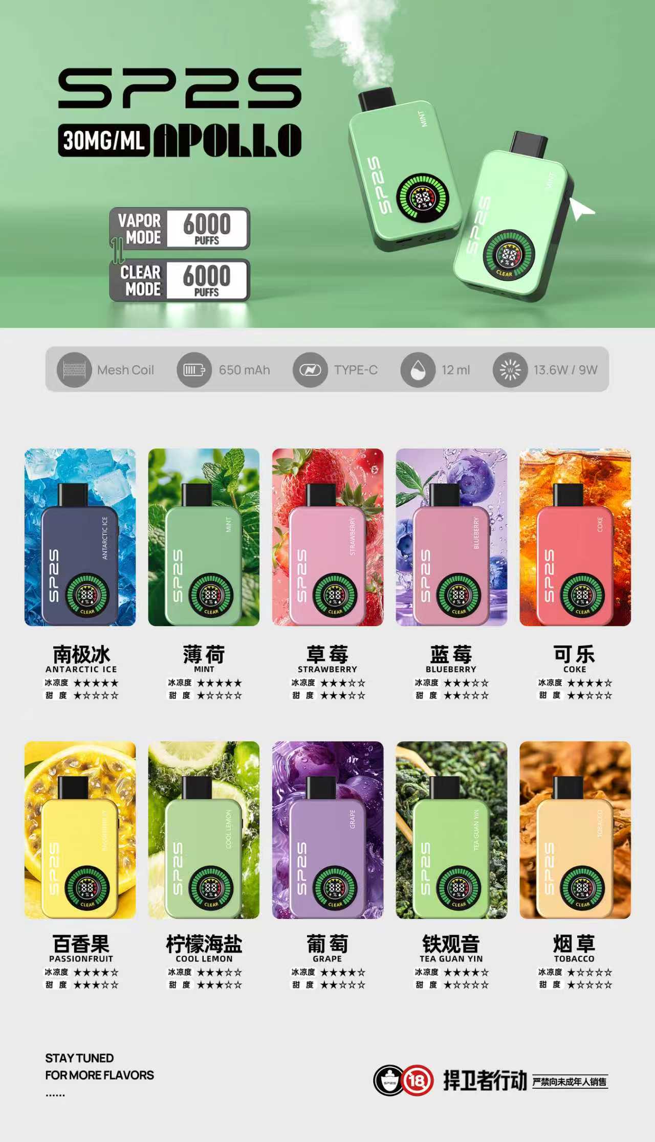 SP2S 12000口一次性電子煙|Type-C 可充電設計・超長續航體驗 SP2S 12000口一次性電子煙|Type-C 可充電設計・超長續航體驗